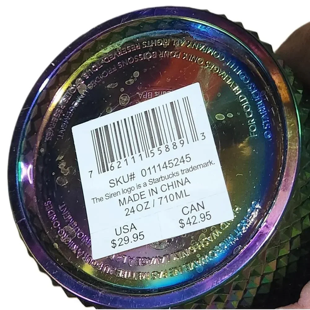 Starbucks Multicolor Iridescent Studded Tumbler 24 oz NWT
